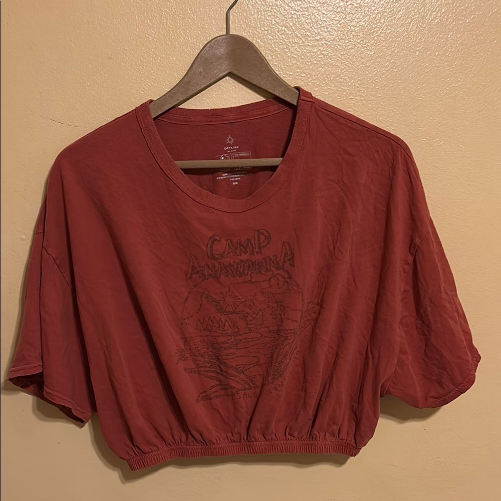 Women's Red Graphic Crop Top